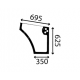 5092899 Szyba drzwi dolna prawa Case JX, New Holland TD