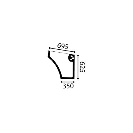 5092899 Szyba drzwi dolna prawa Case JX, New Holland TD